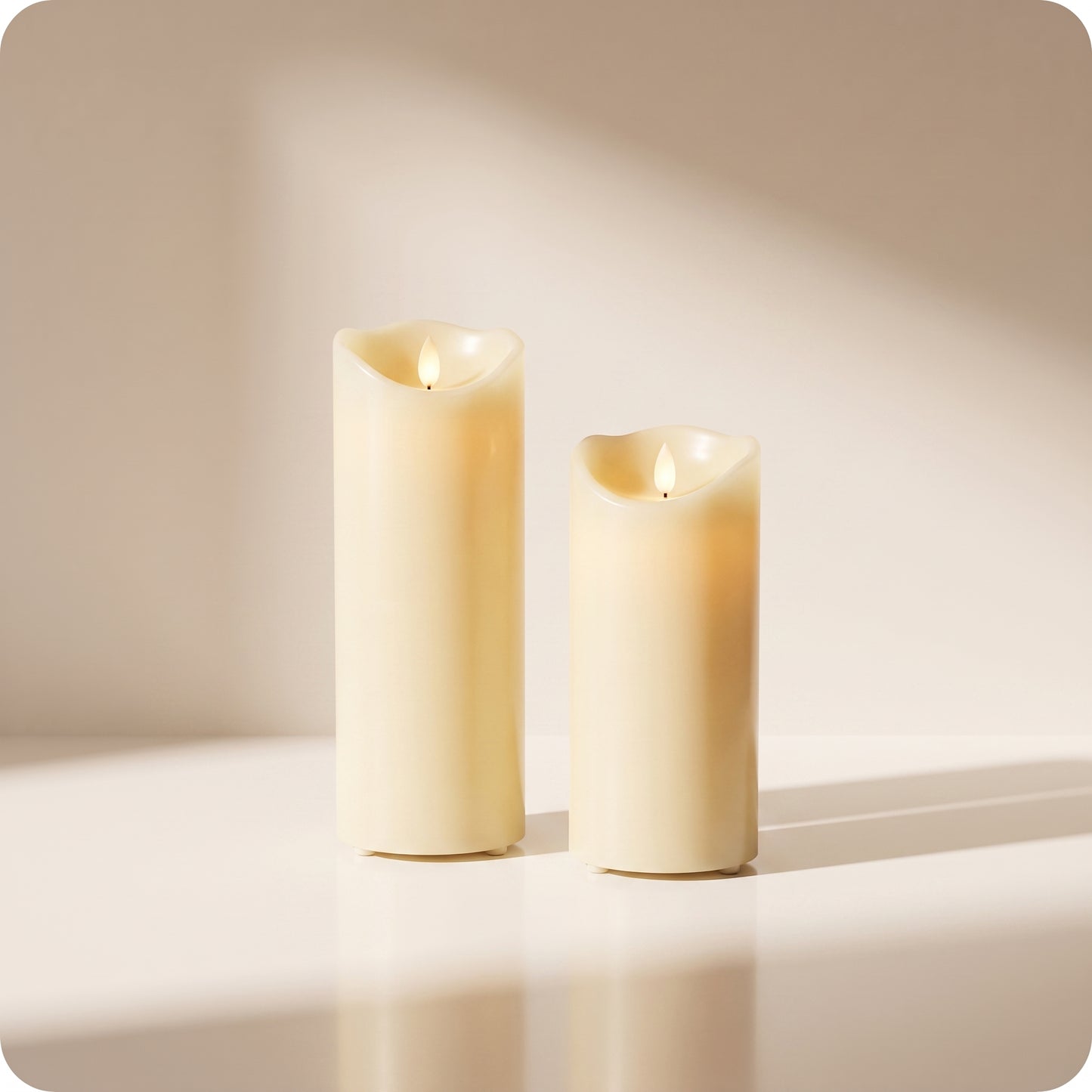 Vela decorativa blanca con luz led