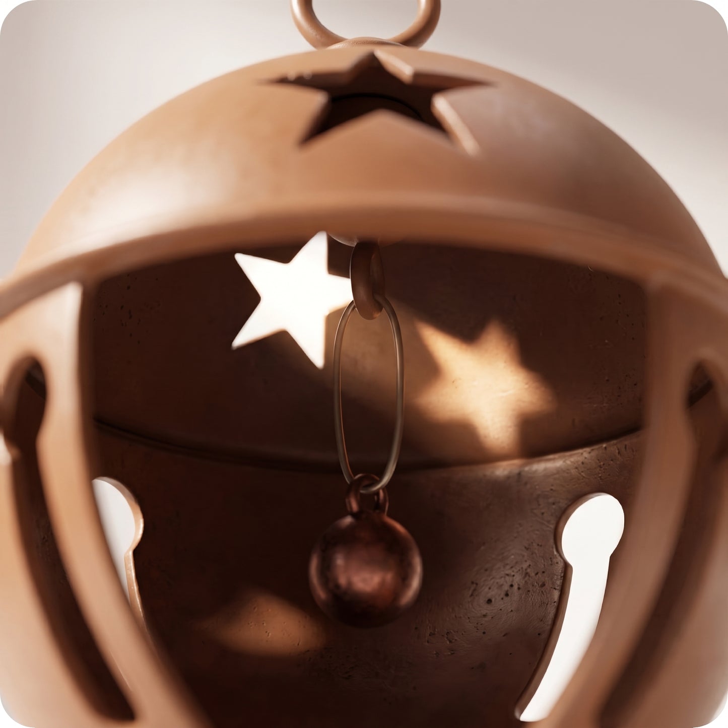 Cascabel navideño de metal color café