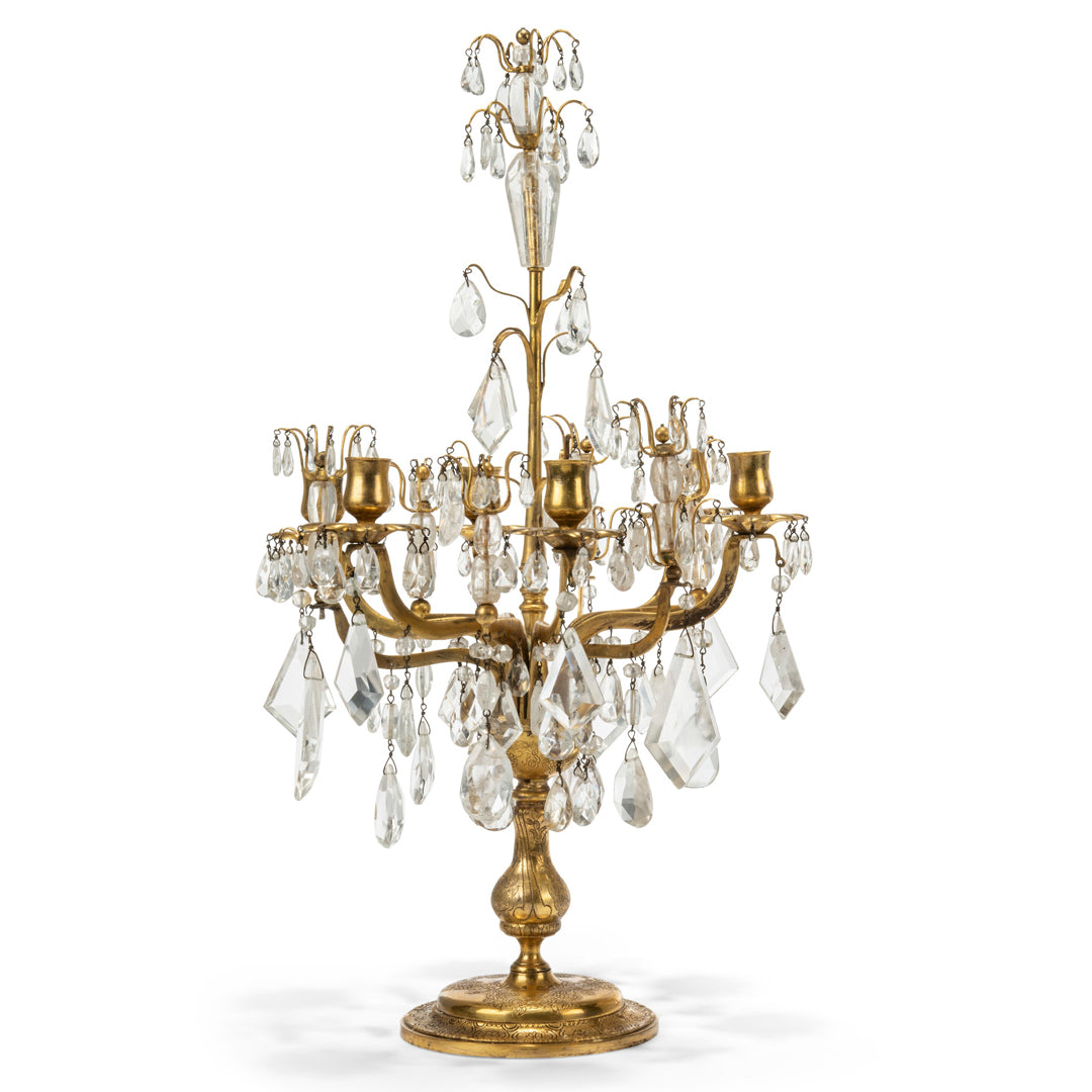 Candelabro chapado en níquel con cristal 40*40*75cm Dorado