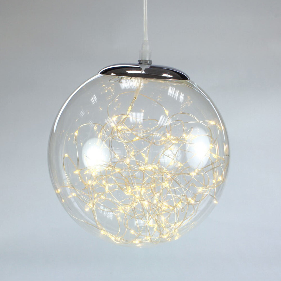 Bola de humo 300 LED cable 5 metros y adaptador UL6V 35cm Transparente (smokey+ classic warm)