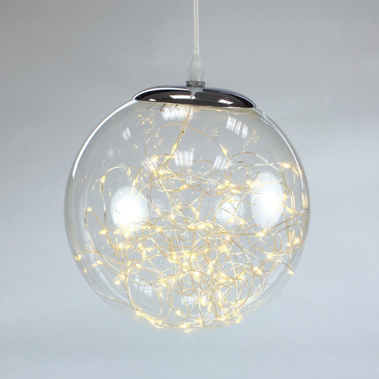Bola de humo 300 LED cable 5 metros y adaptador UL6V 35cm Transparente (smokey+ classic warm)