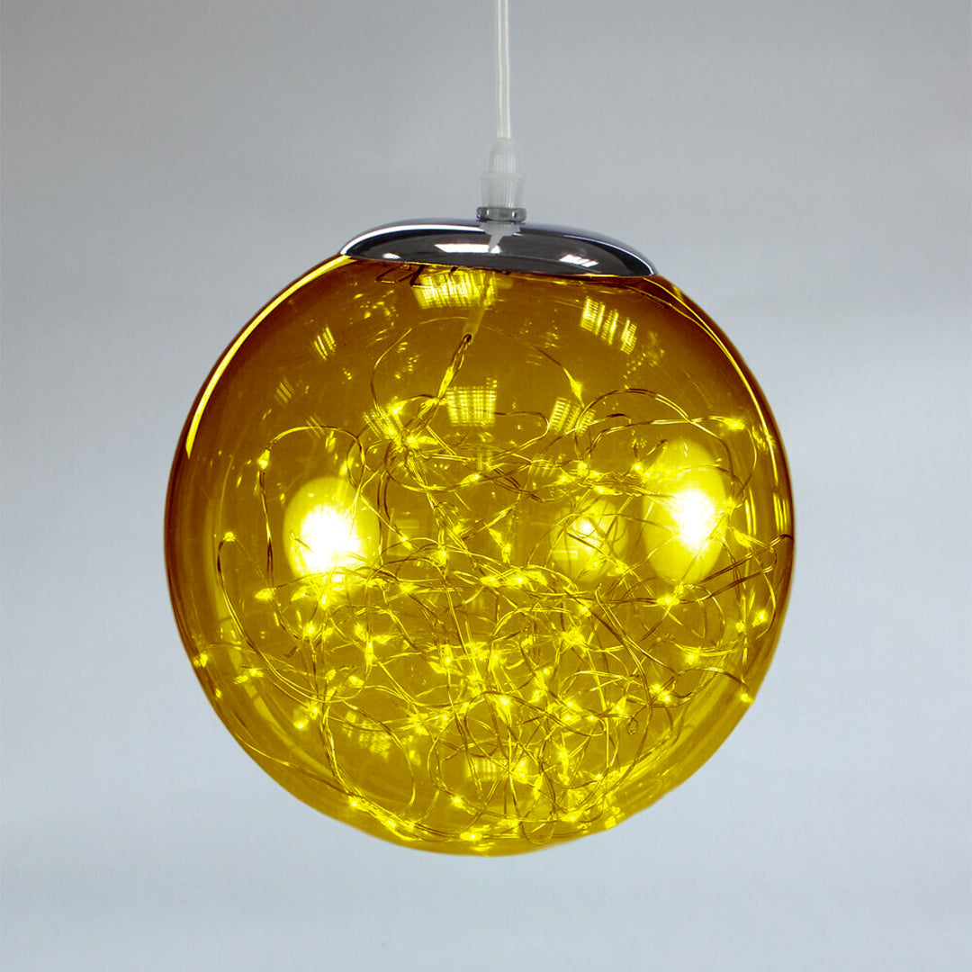 Bola de humo 300 LED cable 5 metros y adaptador UL6V 18cm Dorado (smokey+ classic warm) Golden Ball Golden L