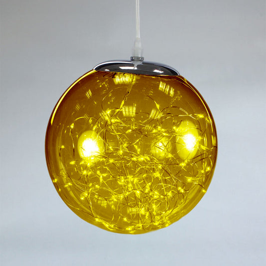 Bola de humo 300 LED cable 5 metros y adaptador UL6V 35cm Dorado (smokey+ classic warm) Golden Ball Golden L