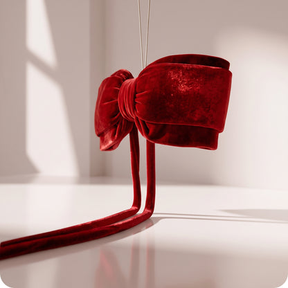 Moño rojo, 40 x 20 cm.