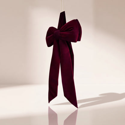 Moño burgundy doble para puerta, 1.70 x 80 cm.