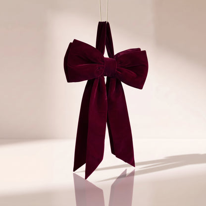 Moño burgundy doble para puerta, 1.70 x 80 cm.