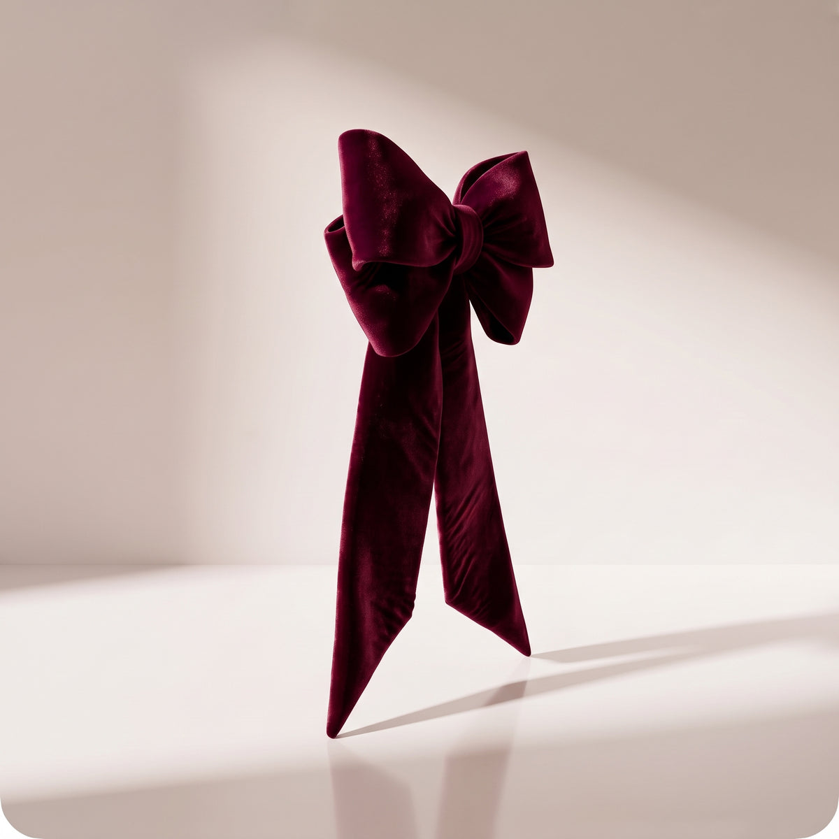 Moño burgundy de terciopelo, 1.10 x 50 cm.