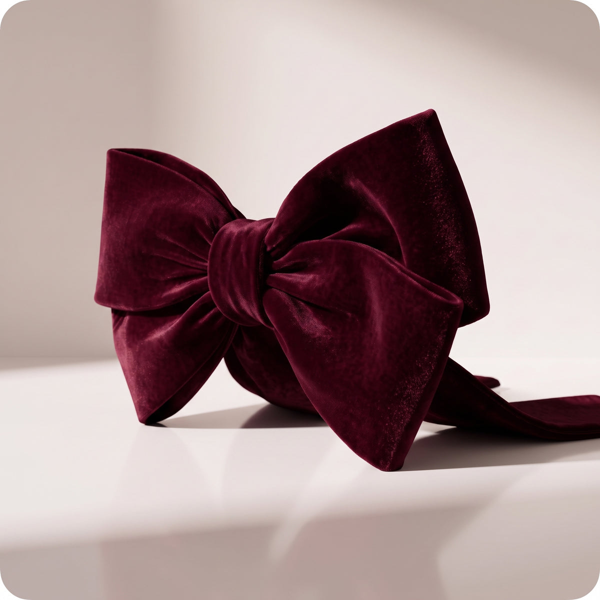 Moño burgundy de terciopelo, 1.10 x 50 cm.