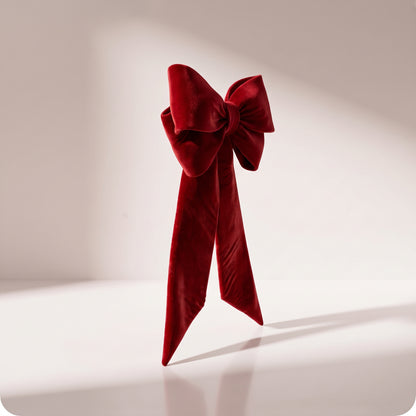 Moño rojo de terciopelo, 1.10 x 50 cm.