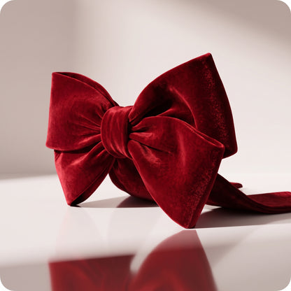 Moño rojo de terciopelo, 1.10 x 50 cm.