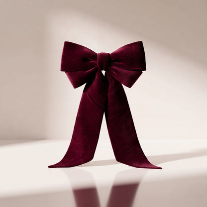 Moño burgundy de terciopelo, 1.60 x 75 cm.