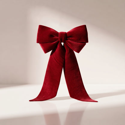 Moño rojo de terciopelo, 1.60 x 75 cm.