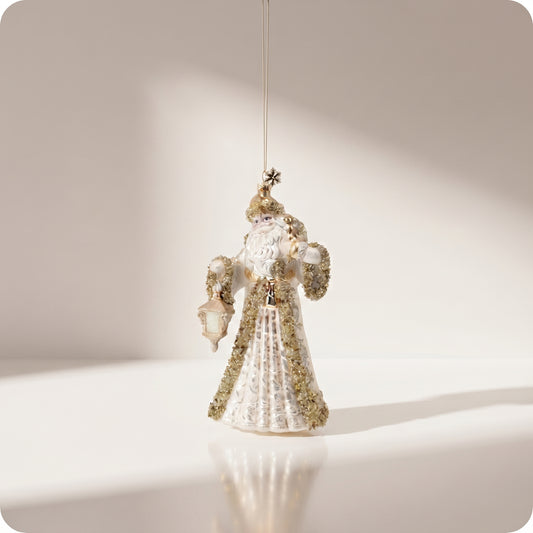 Esfera de Santa dorada y champagne
