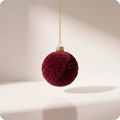 Esfera de terciopelo rojo burgundy floral