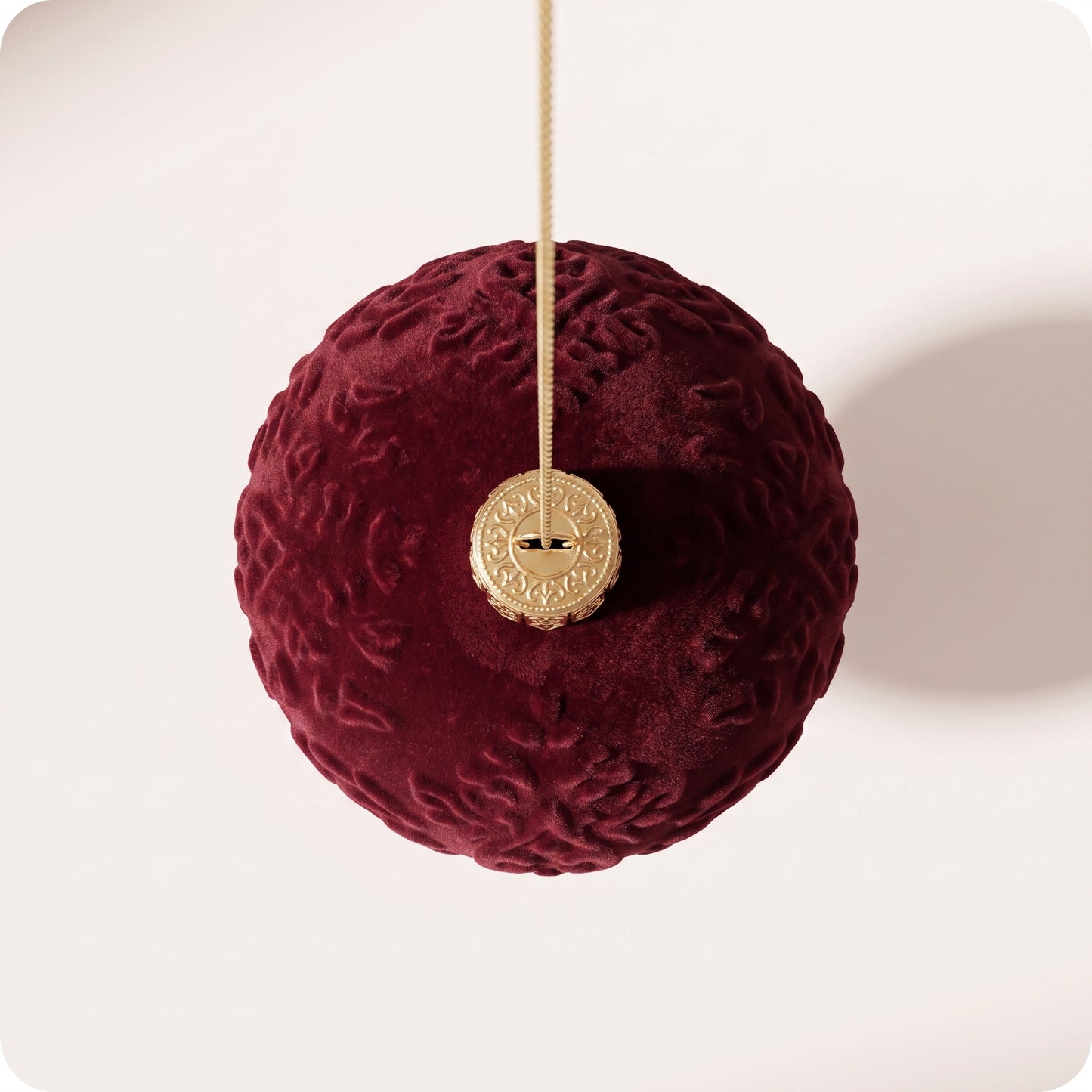 Esfera de terciopelo rojo burgundy floral