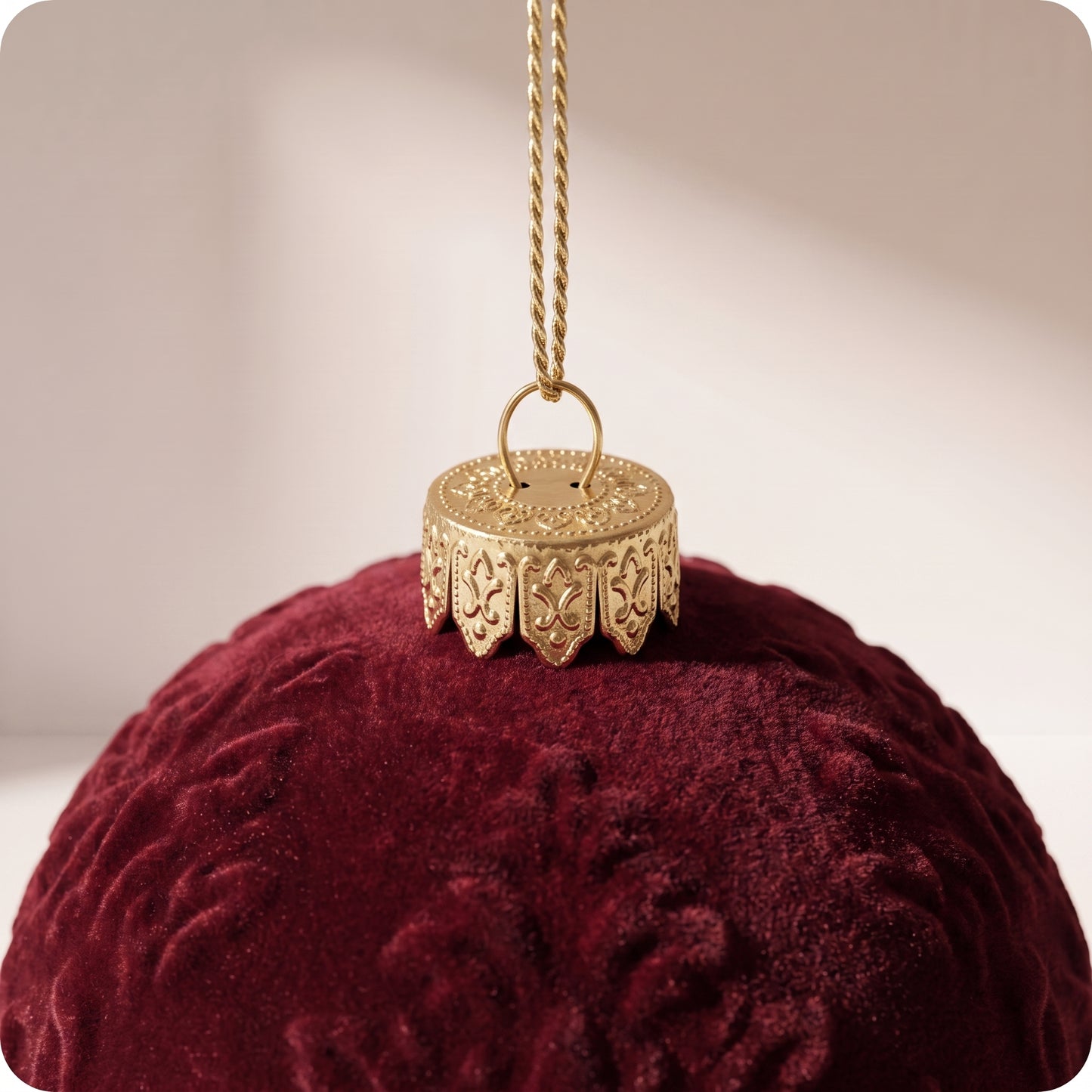 Esfera de terciopelo rojo burgundy floral