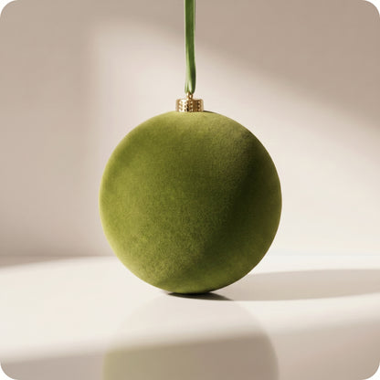 Esfera navideña de plastico color verde con listón