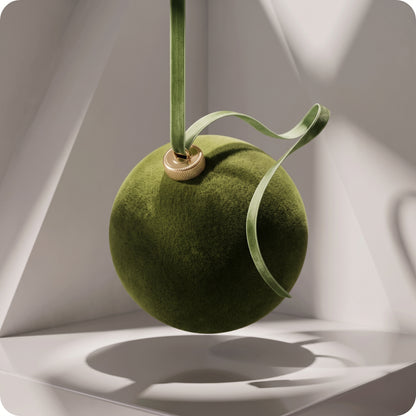 Esfera navideña de plastico color verde con listón