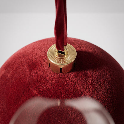 Esfera de terciopelo rojo navidad lisa