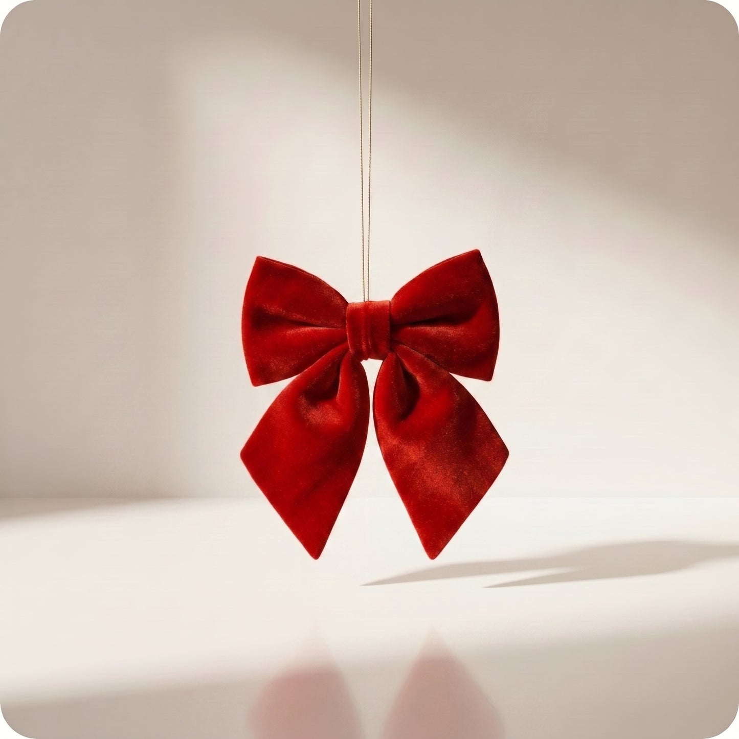 Moño navideño de terciopelo elegante sencillo color rojo