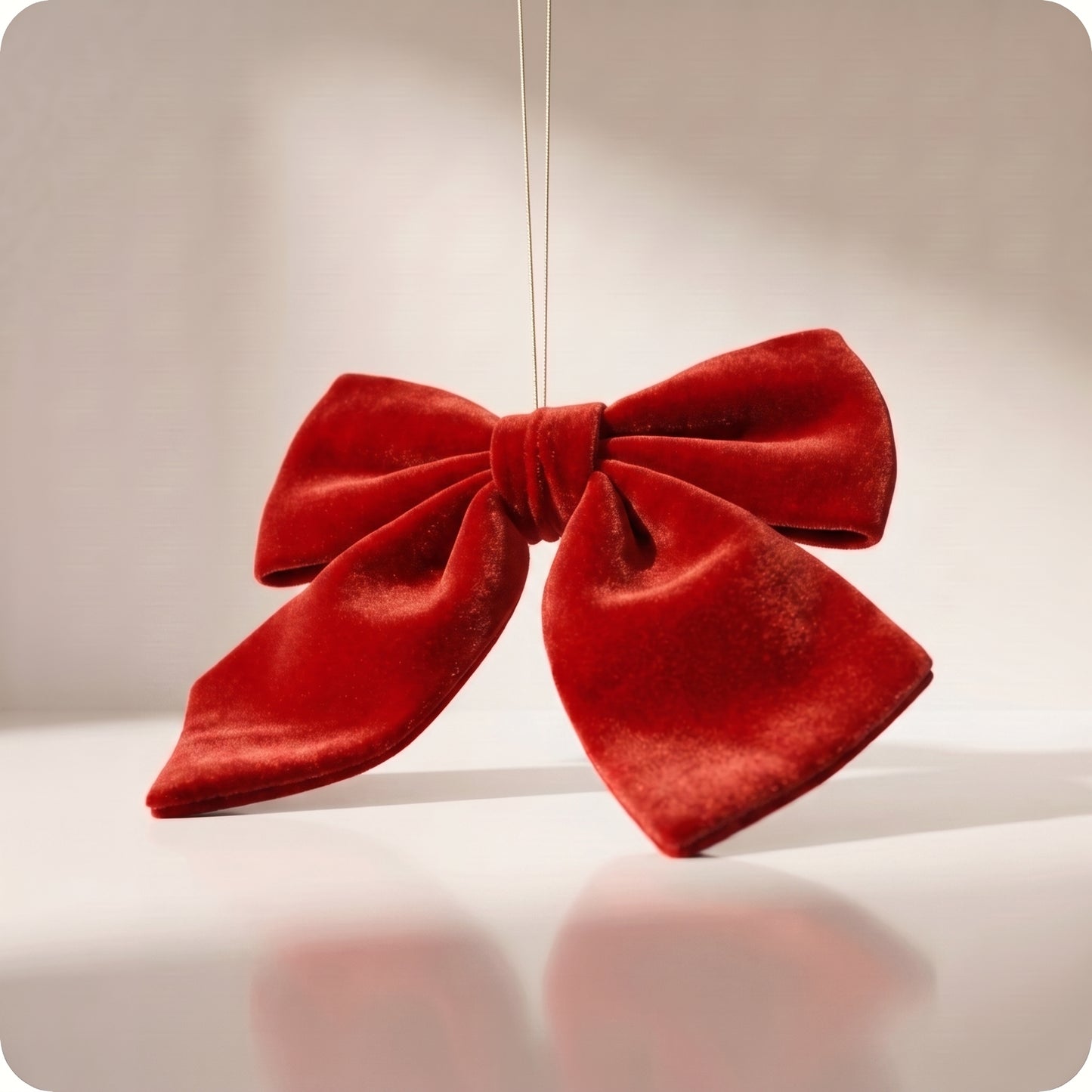 Moño navideño de terciopelo elegante sencillo color rojo