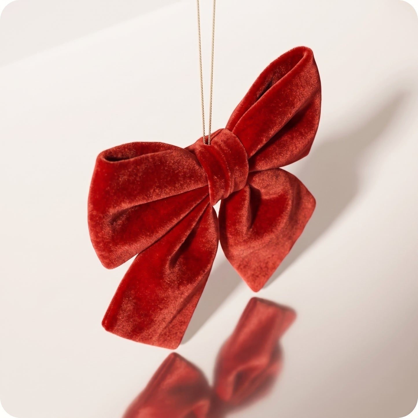 Moño navideño de terciopelo elegante sencillo color rojo