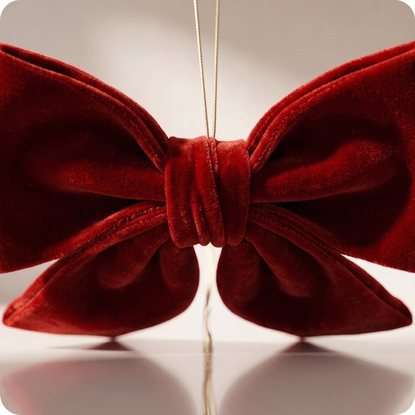 Moño navideño de terciopelo elegante sencillo color rojo