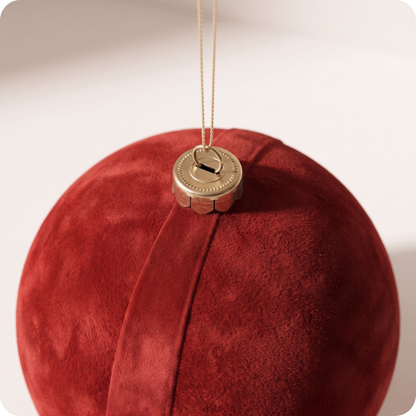 Esfera navideña gamuzada roja 40 y 30 cm