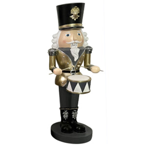 NUTCRACKER NEGRO Y GRIS CON TAMBOR 95.5 CM