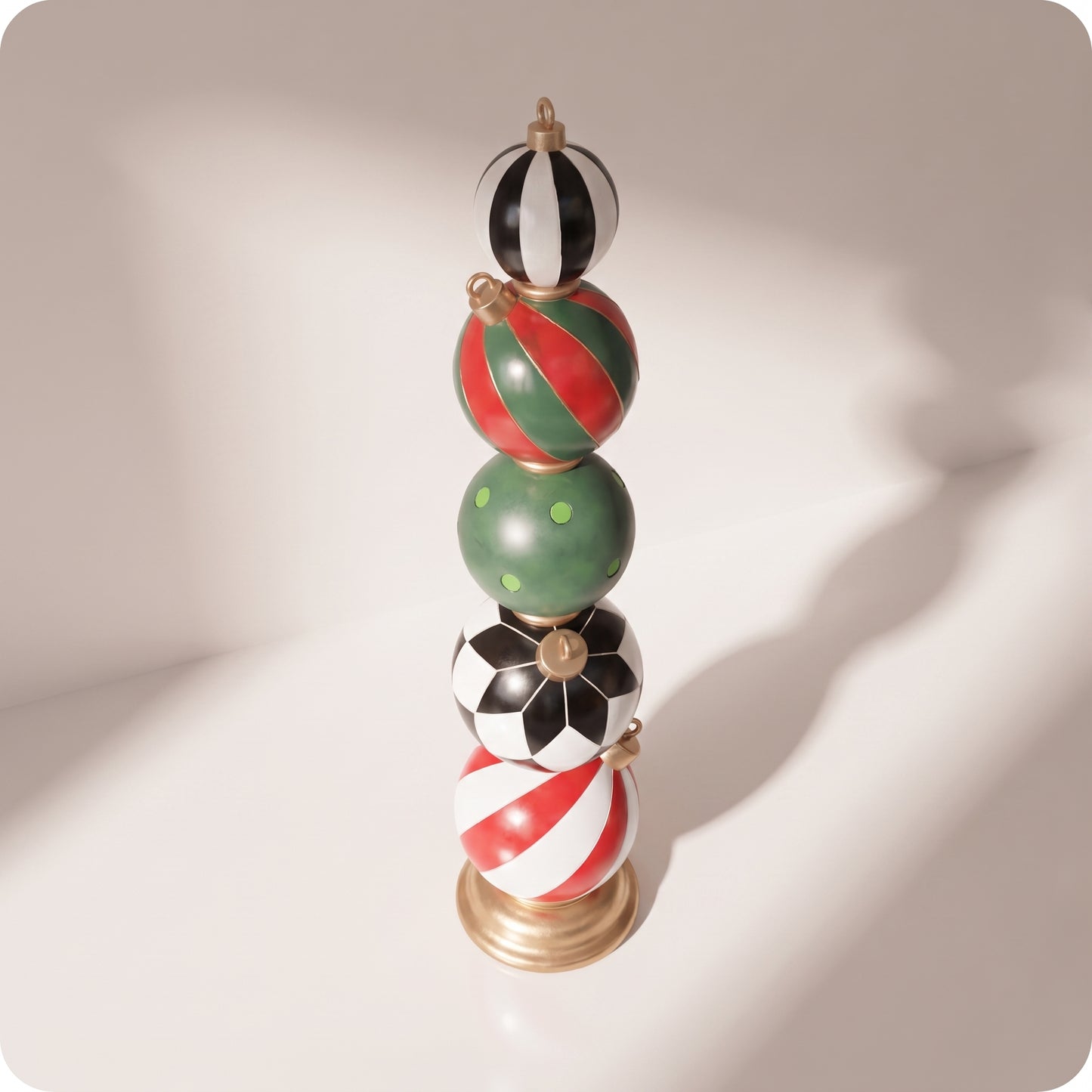 Torre de esferas multicolor de grande a pequeña 177 cm