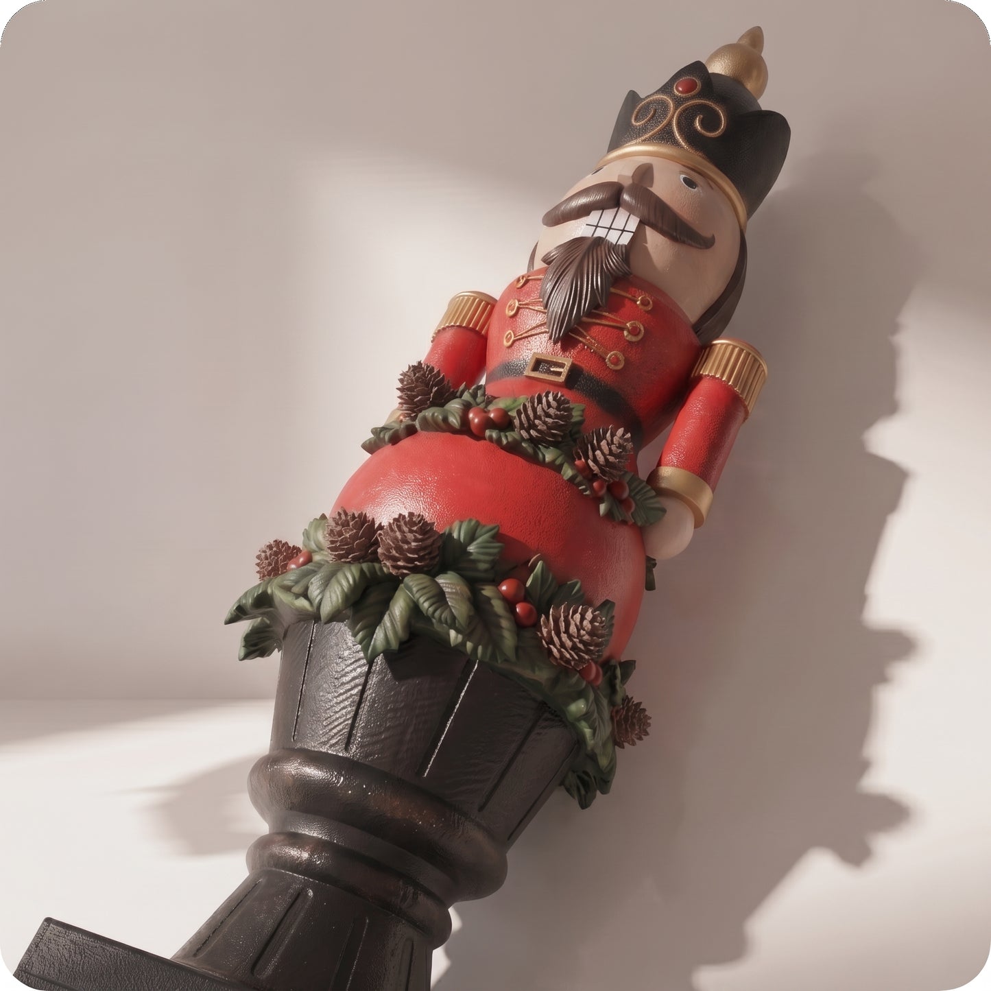 Cascanuces con coronas navideñas