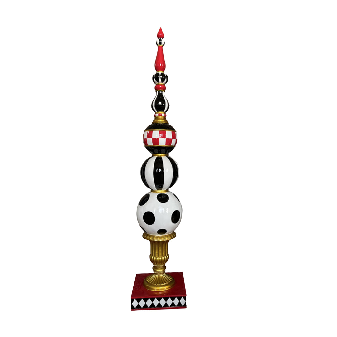 TORRE DE ESFERAS BLANCO NEGRO Y ROJO 168 CM