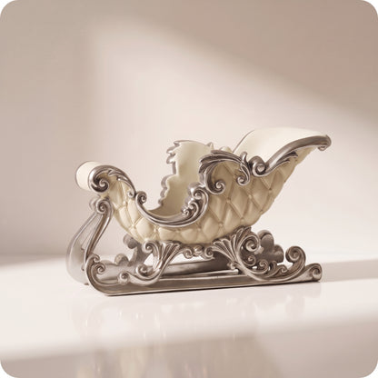 Trineo elegante plateado con blanco