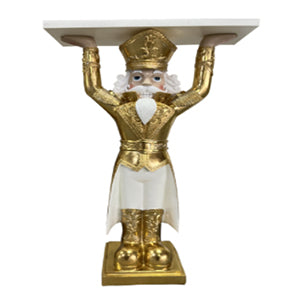 NUTCRACKER MESA BLANCO CON DORADO 106.5 CM