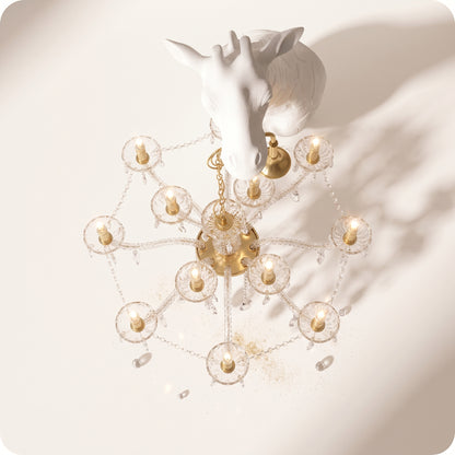 Jirafa para pared con candelabro brillante