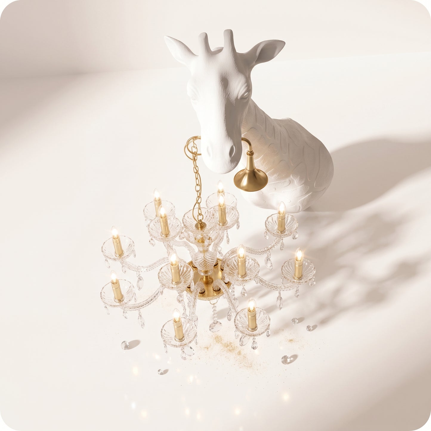 Jirafa para pared con candelabro brillante