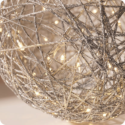 Esfera de red con luz led plateada 25, 30, 40 y 50 cm