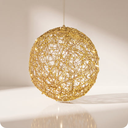 Esfera de red con luz led dorada 25, 30, 40, y 50 cm