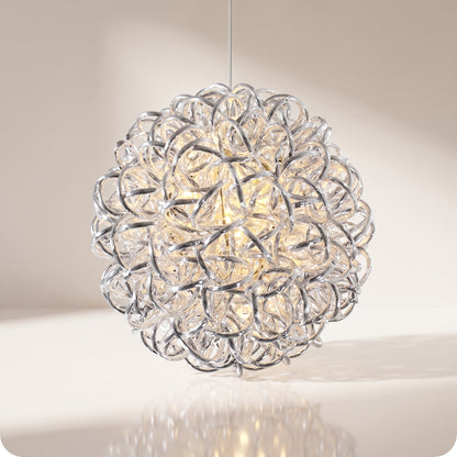 Esfera de red de metal con luz led calida de 45 y 40 cm