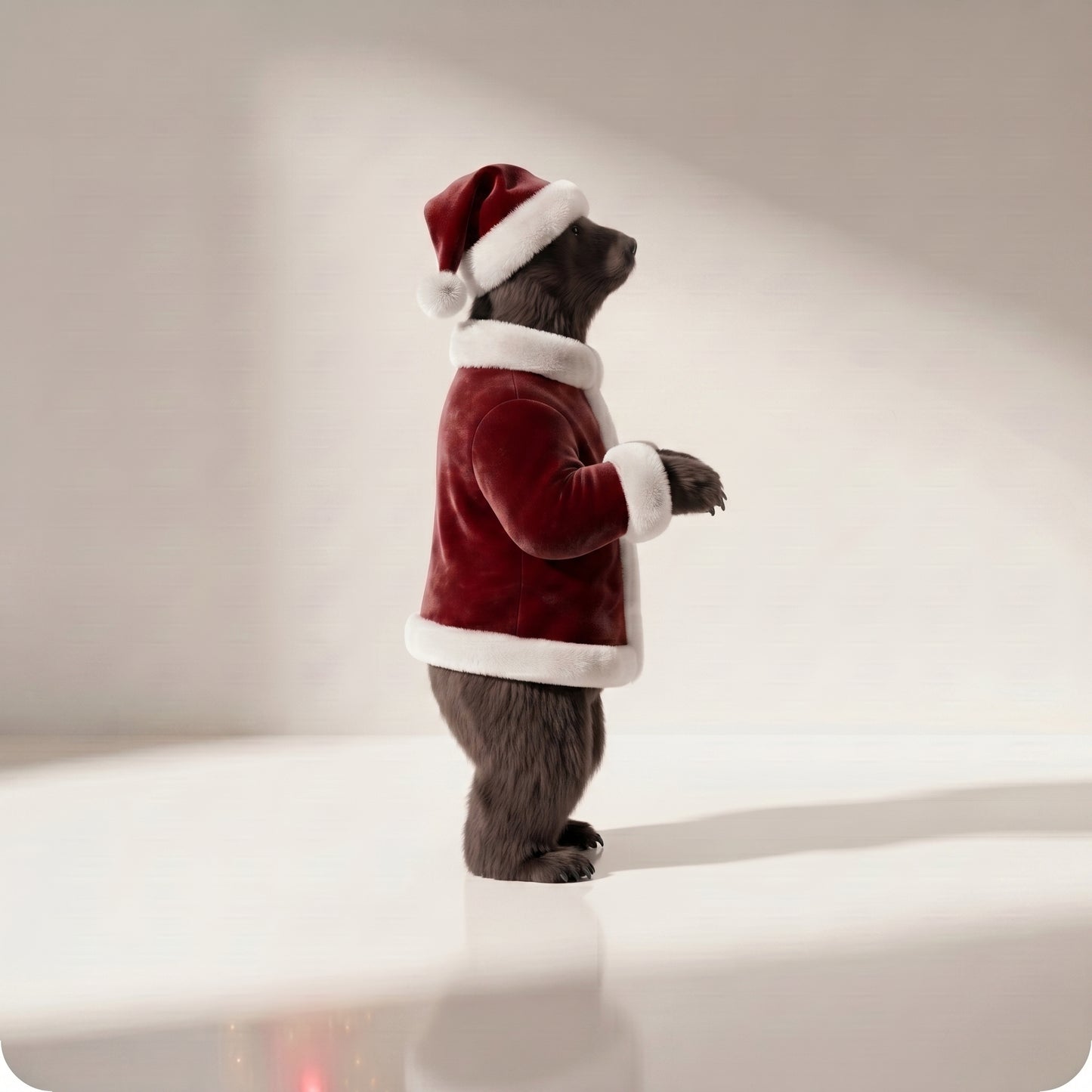 Oso Sandy Santa manos arriba