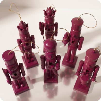 Set de 6 esferas cascanueces burgundy