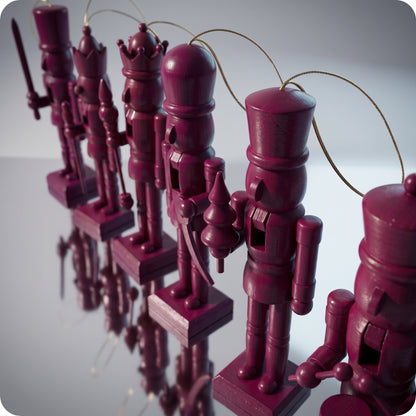 Set de 6 esferas cascanueces burgundy