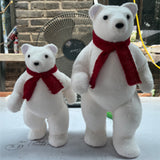 OSO POLAR BLANCO CON BUFANDA MOÑO ROJA 39 CM