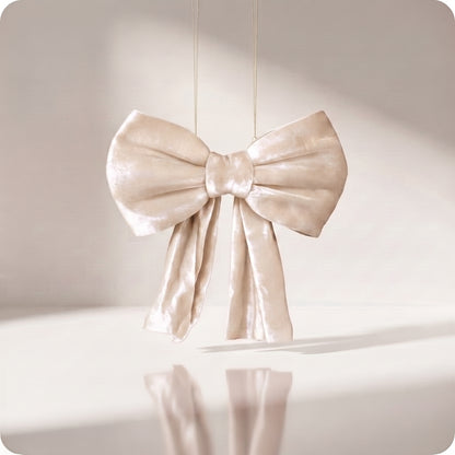 Moño de terciopelo perla elegante corto