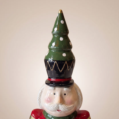 Tarro navidad decorativo multicolor de cascanueces con árbol