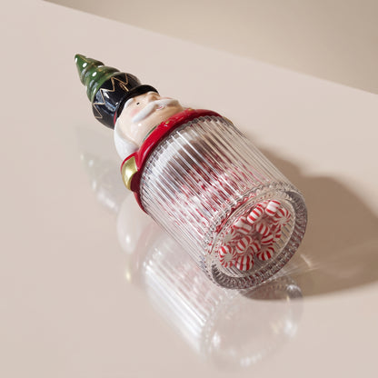 Tarro navidad decorativo multicolor de cascanueces con árbol