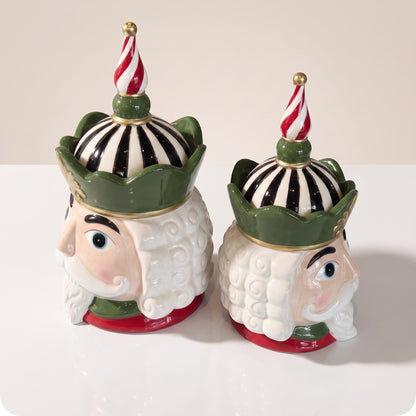 Tarro navidad decorativo multicolor de cabeza de cascanueces