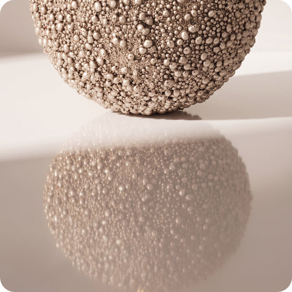 Esfera con glitter y mini piedras champagne 16 cm