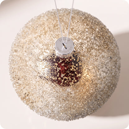 Esfera iced metalica perla 21 cm
