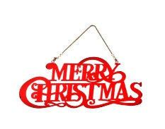 LETRERO ROJO DE METAL  "MERRY CHRISTMAS"  61 CM